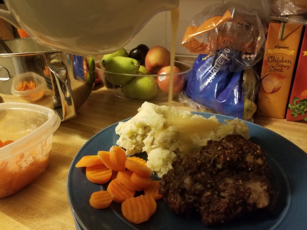 Meatloaf whipped Potato w Gravy + Carrot
